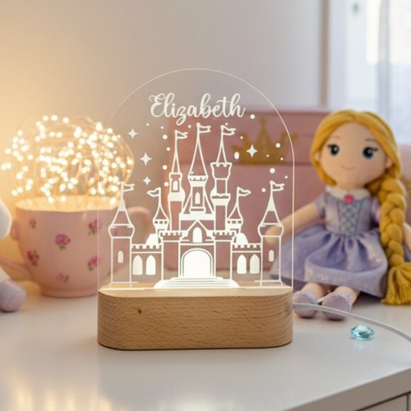 Personalized Castle Night Light – Custom LED Lamp for Kids - Picture 8 of 8